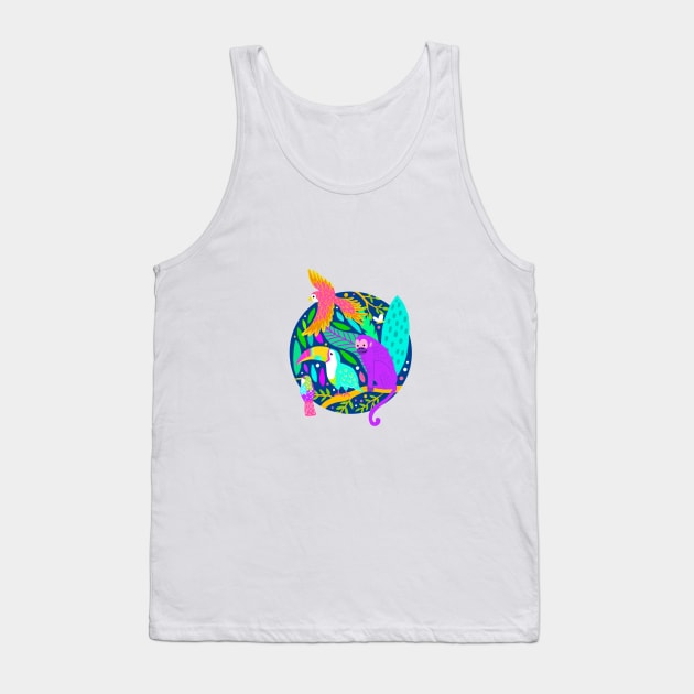 Joyful Jungle - Vibrant Tank Top by latheandquill